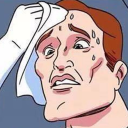 man wiping sweat