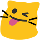 meow tongue wink
