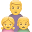 party family with father son and daughter