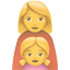 party family with mother and daughter
