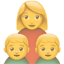 party family with mother and two sons