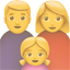 party family with mother father and daughter
