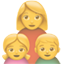 party family with mother son and daughter