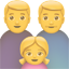 party family with two fathers and daughter
