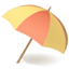 party umbrella on ground