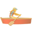 party woman rowing boat