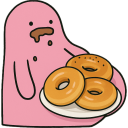 pink blob glazed donuts