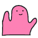 pink blob waving