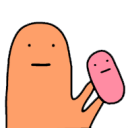 pink blob with baby